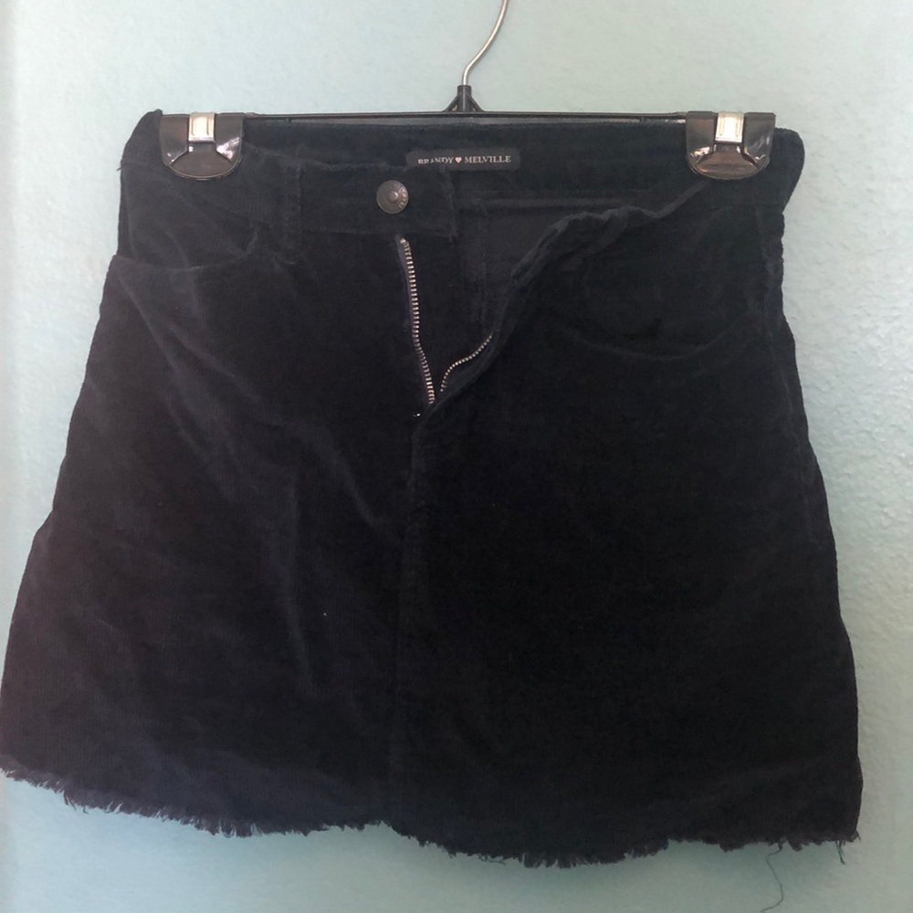 Brandy Melville Velvet Corduroy Dark Blue Skirt